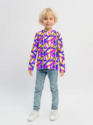Детский лонгслив / абстракция из ярких полос