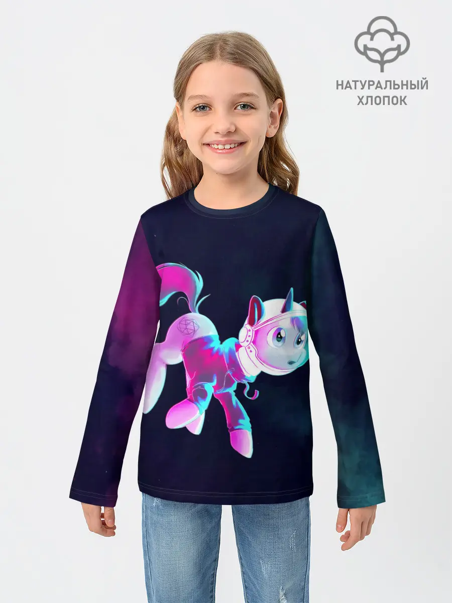 Детский лонгслив / Пони в космосе