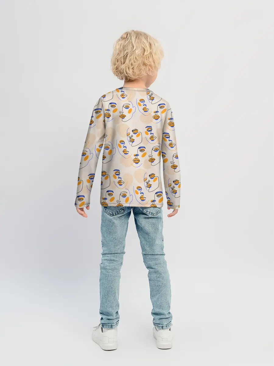 Детский лонгслив / Лица в графике