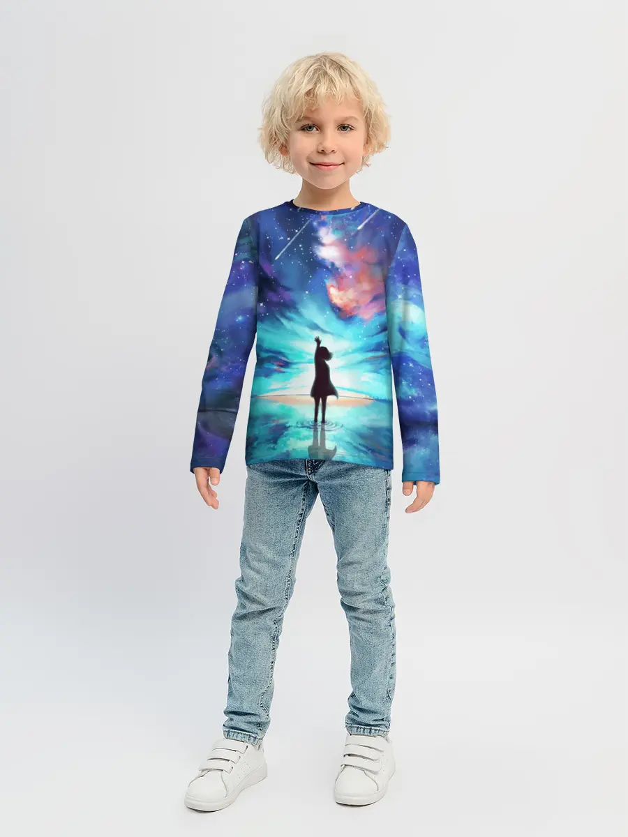 Детский лонгслив / Дотянуться до космоса