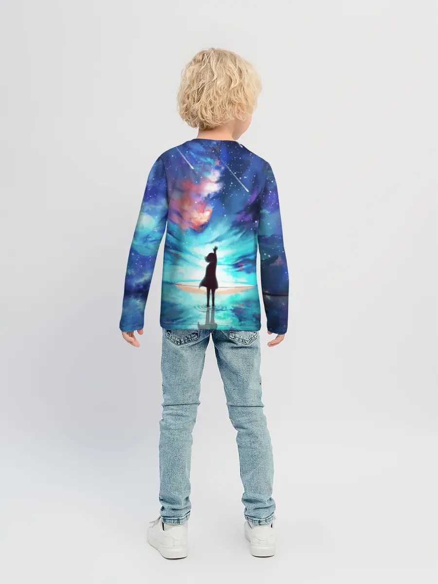 Детский лонгслив / Дотянуться до космоса