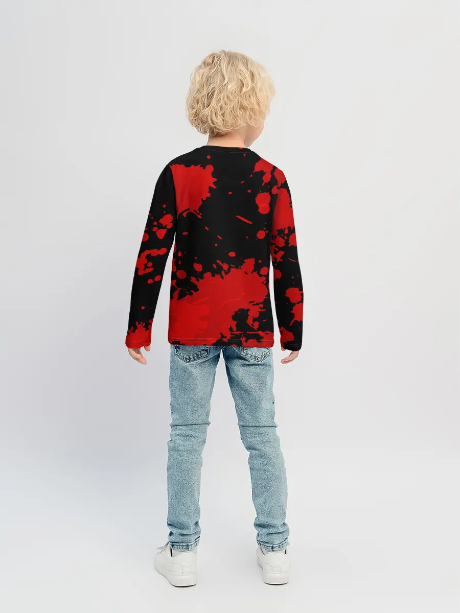 Детский лонгслив / Стив с мечом Minecraft