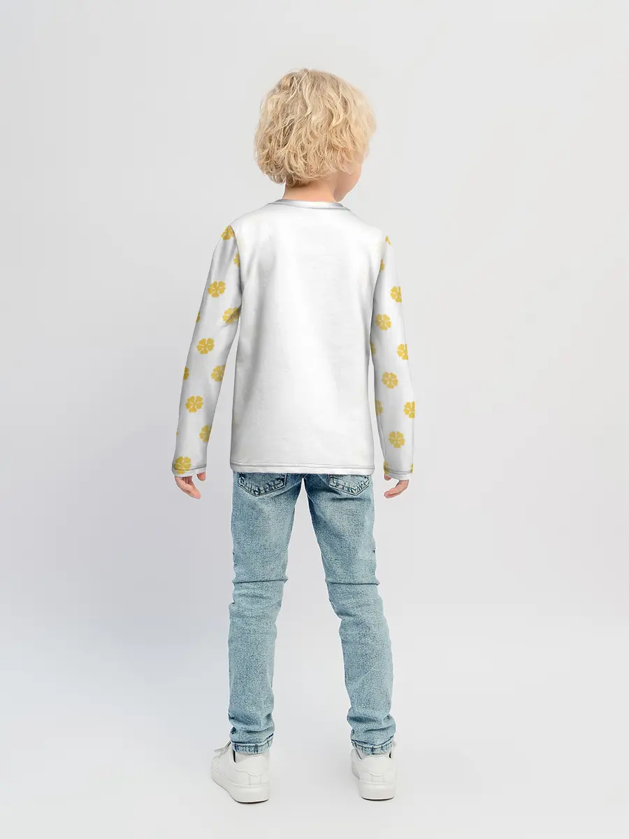 Детский лонгслив / Юно с книгой Черный Клевер