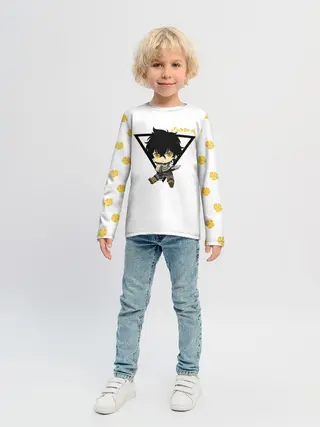 Детский лонгслив / Юно с книгой Черный Клевер