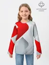 Детский лонгслив / 3D SPORT STYLE RED / WHITE
