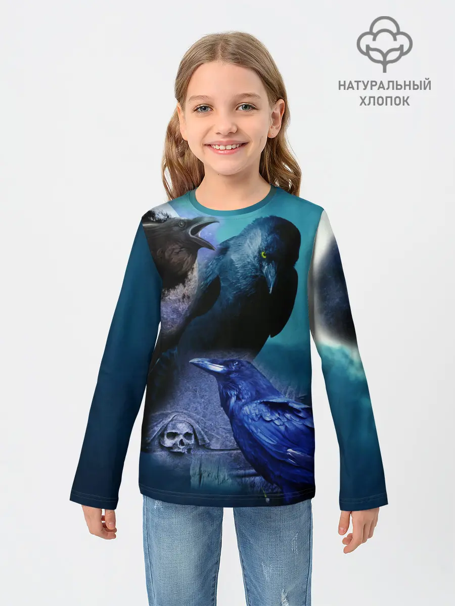 Детский лонгслив / Мистические вороны | Crows