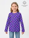 Детский лонгслив / Синие острые узоры