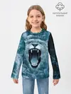 Детский лонгслив / Львица в бушующих волнах
