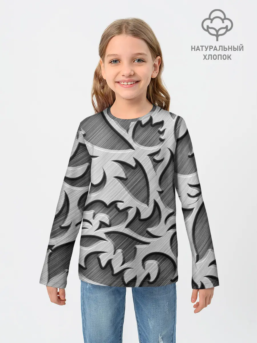 Детский лонгслив / Монохромный узор