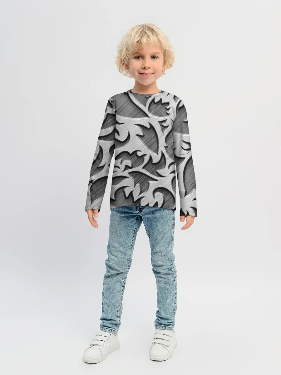 Детский лонгслив / Монохромный узор