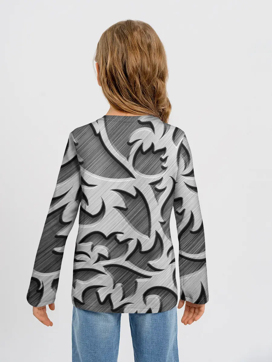 Детский лонгслив / Монохромный узор