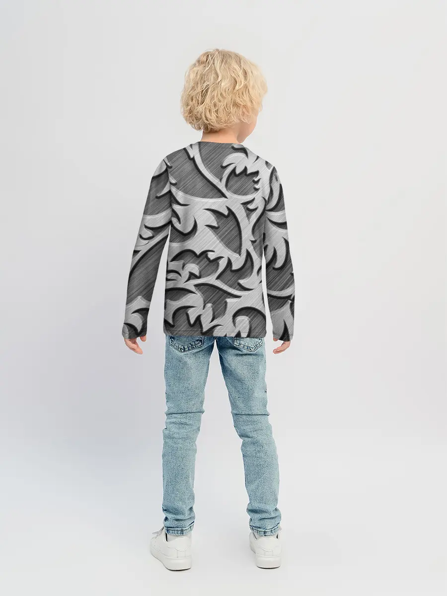 Детский лонгслив / Монохромный узор