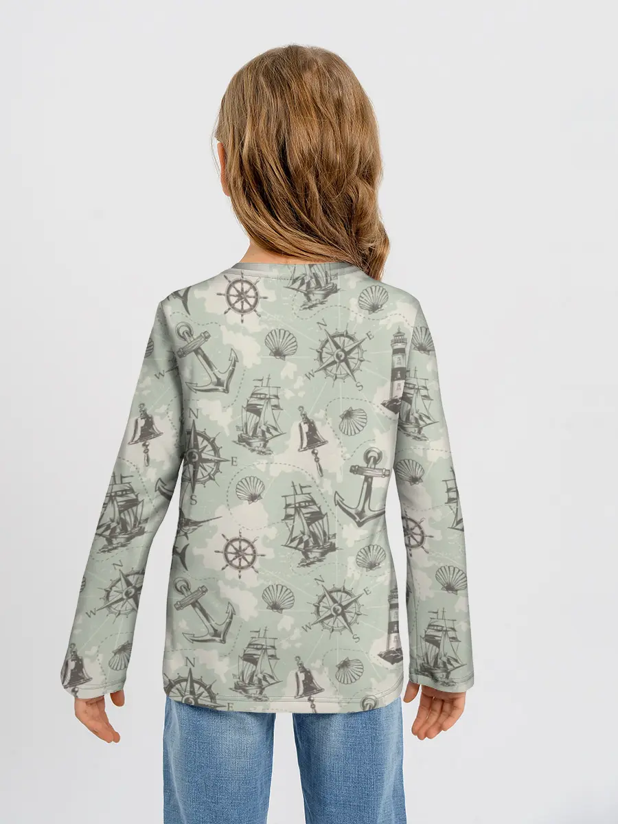 Детский лонгслив / Морская карта