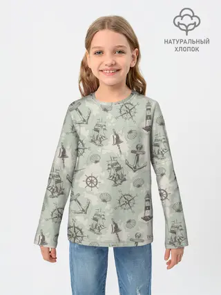 Детский лонгслив / Морская карта