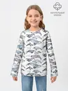Детский лонгслив / киты паттерн