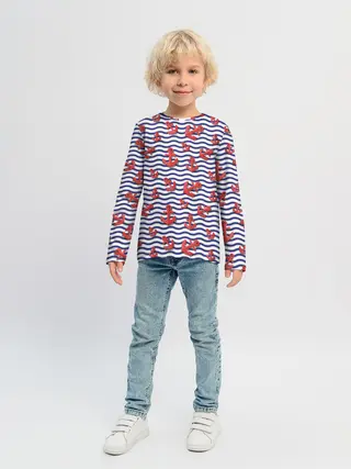 Детский лонгслив / Красные якоря