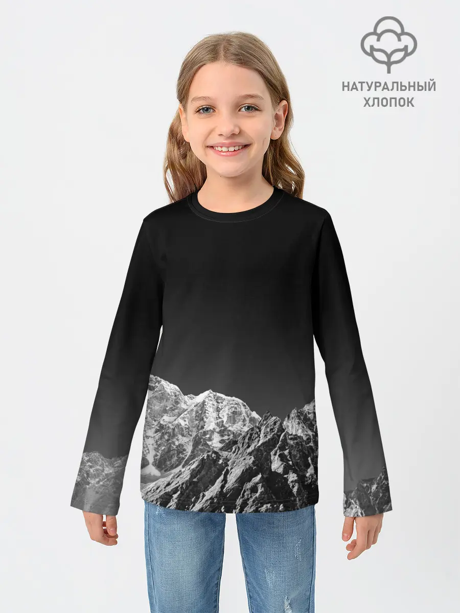 Детский лонгслив / ГОРЫ В МОЕМ СЕРДЦЕ | КАМУФЛЯЖ