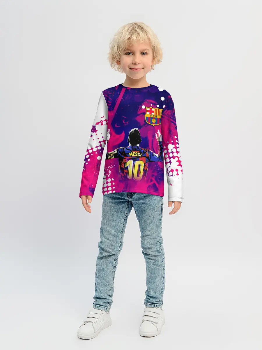 Детский лонгслив / ЛИОНЕЛЬ МЕССИ / FIRE / ОГОНЬ