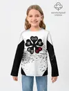 Детский лонгслив / Чёрный клевер с иероглифами