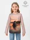 Детский лонгслив / касатки на закате
