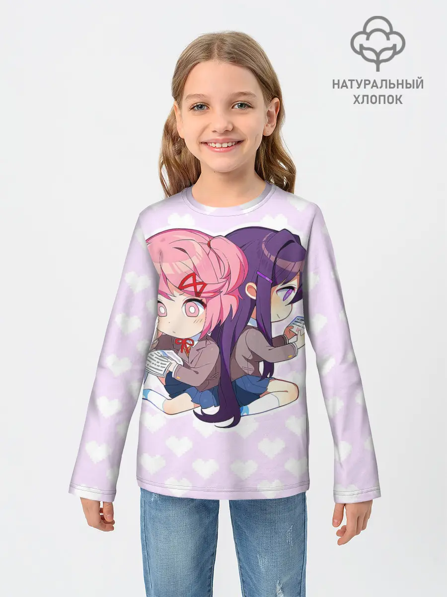 Детский лонгслив / Chibi Natsuki and Yuri