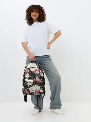 Рюкзак джинсовый / Акварель, розы