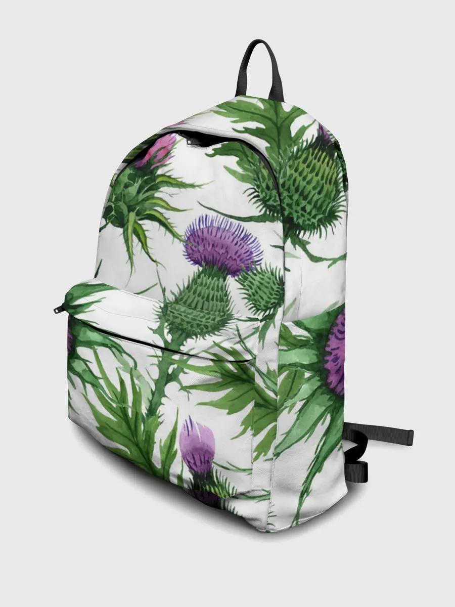 Рюкзак джинсовый / Цветок репейника