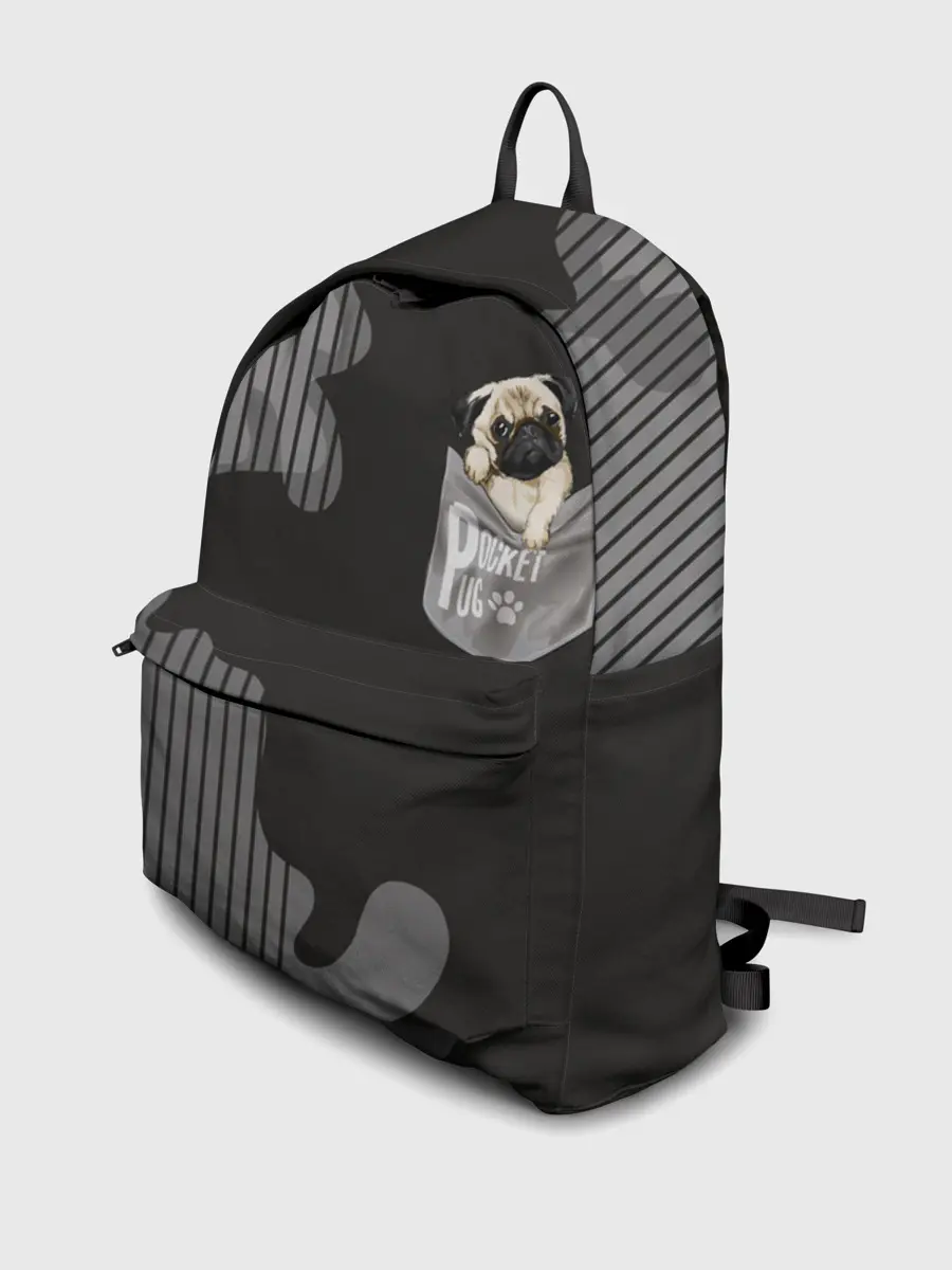 Рюкзак джинсовый / Мопс в кармане