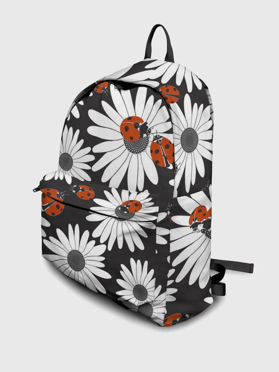 Рюкзак джинсовый / Божьи коровки на ромашках