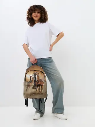 Рюкзак джинсовый / Бегущие лошади