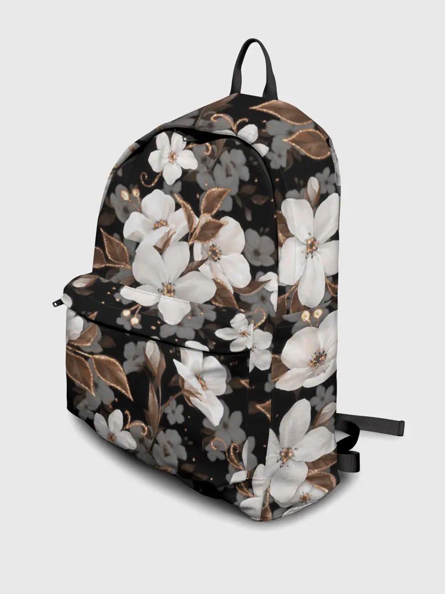 Рюкзак джинсовый / Белые цветы