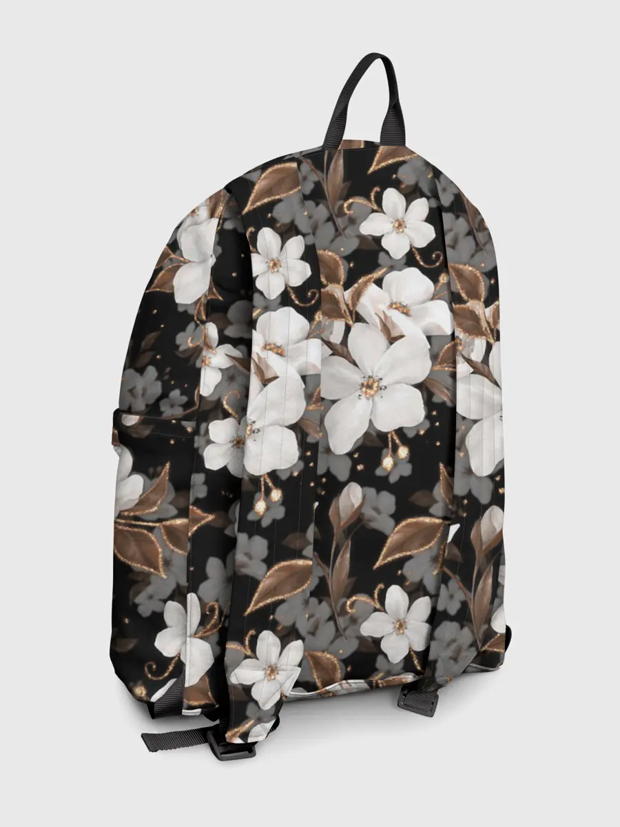 Рюкзак джинсовый / Белые цветы