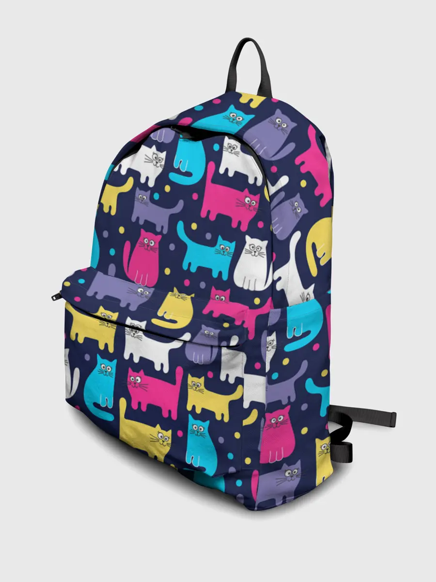 Рюкзак джинсовый / Разноцветные котики