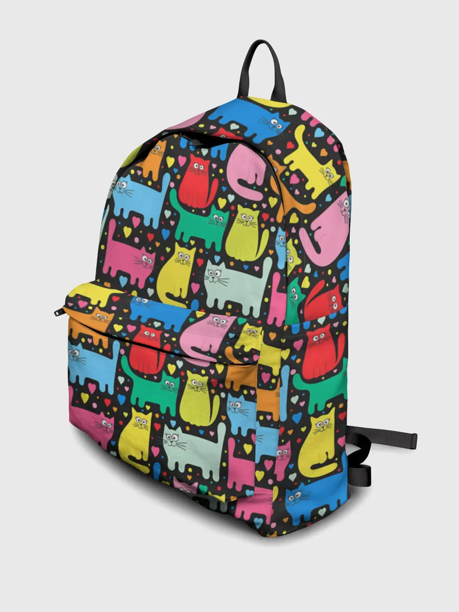 Рюкзак джинсовый / Разноцветные котики