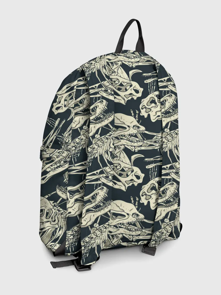 Рюкзак джинсовый / Черепа динозавров