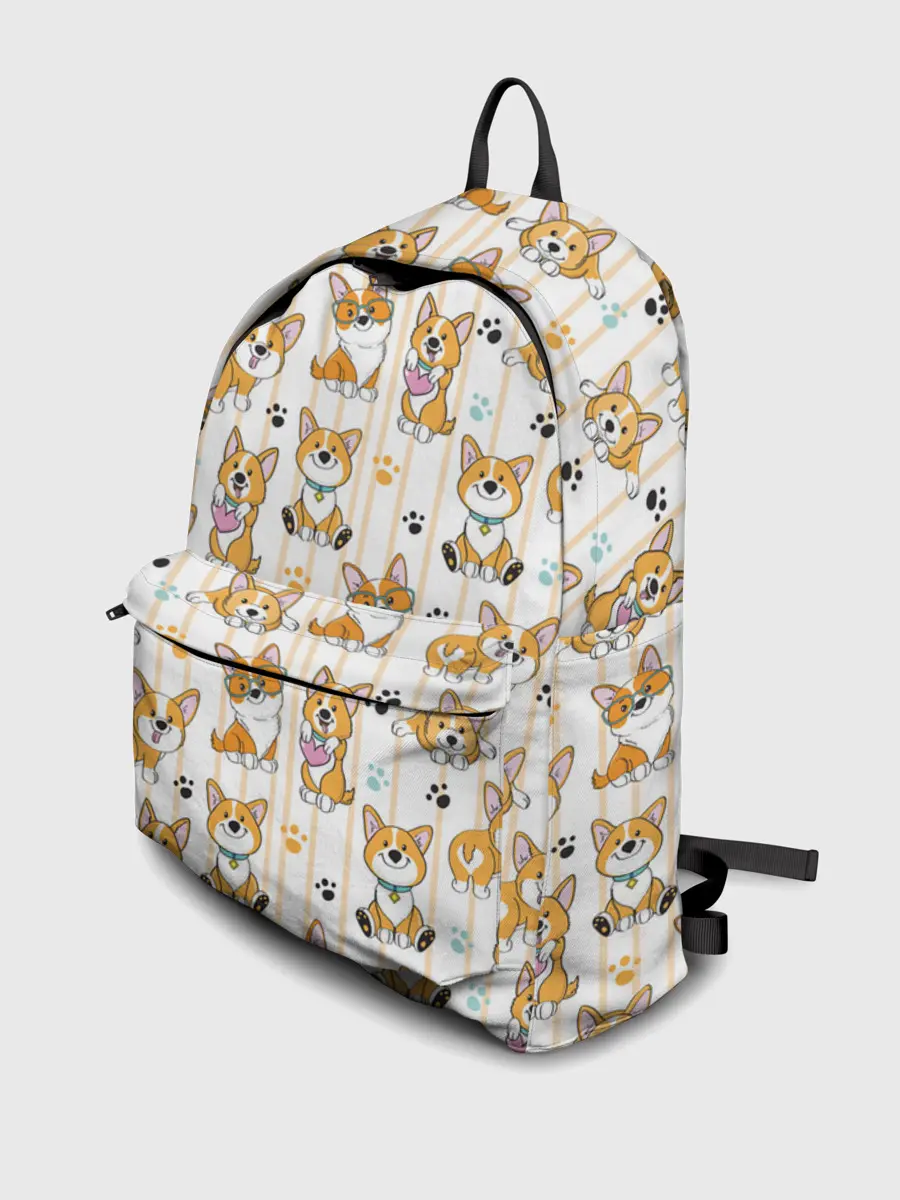 Рюкзак джинсовый / Вельш корги пемброк