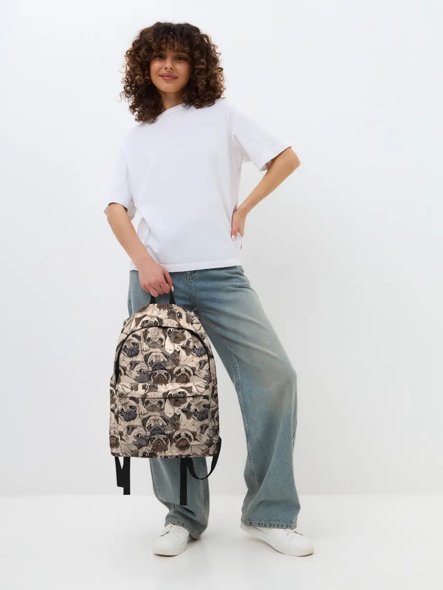 Рюкзак джинсовый / Мопсы