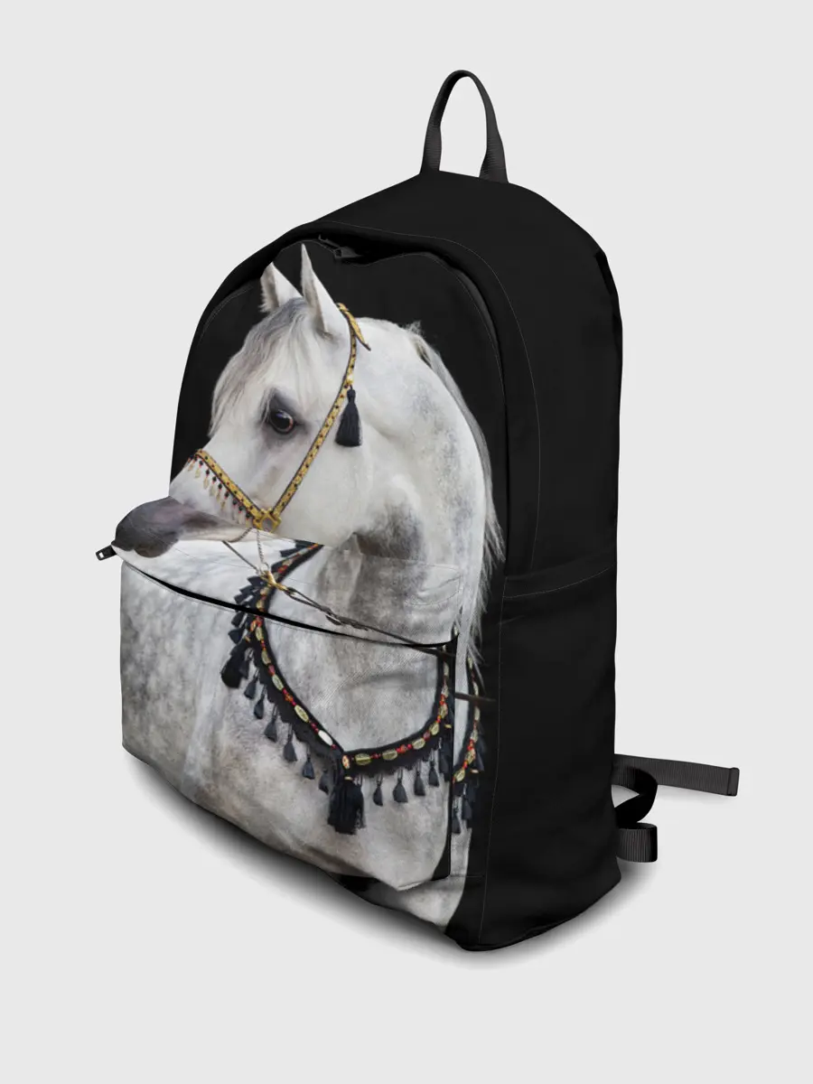 Рюкзак джинсовый / Серый в яблоках конь