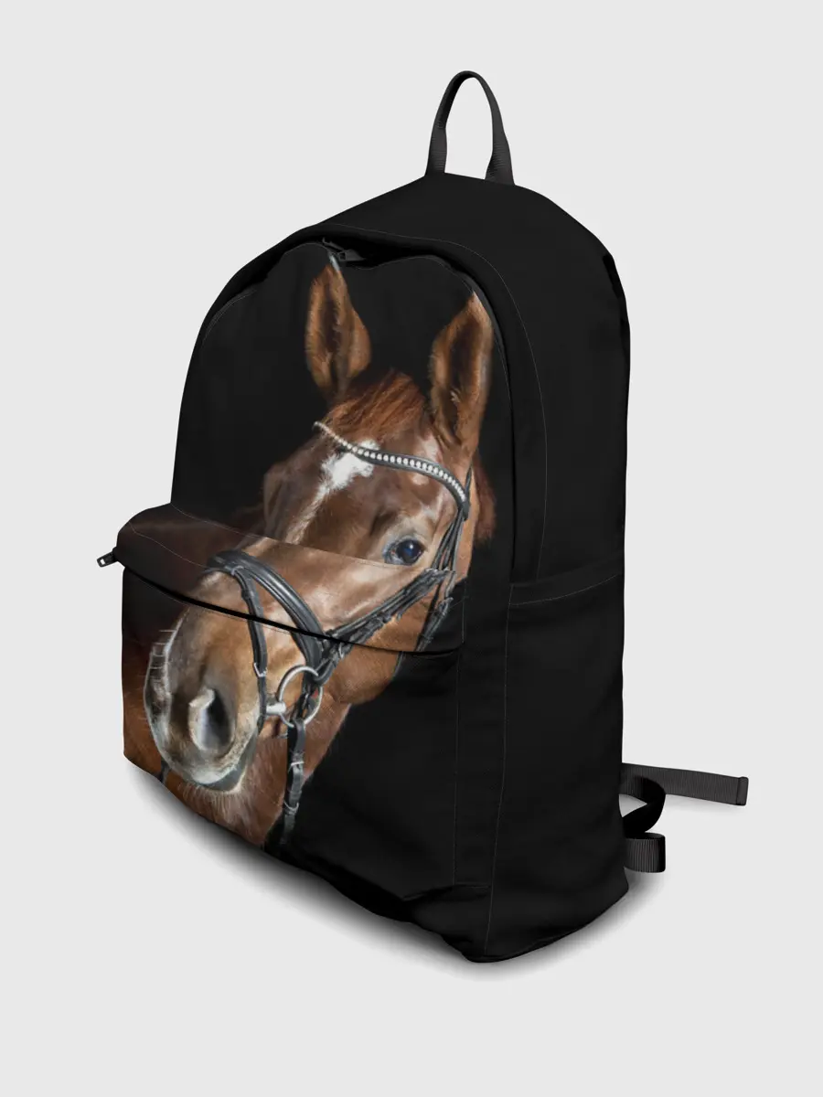 Рюкзак джинсовый / Гнедая лошадь