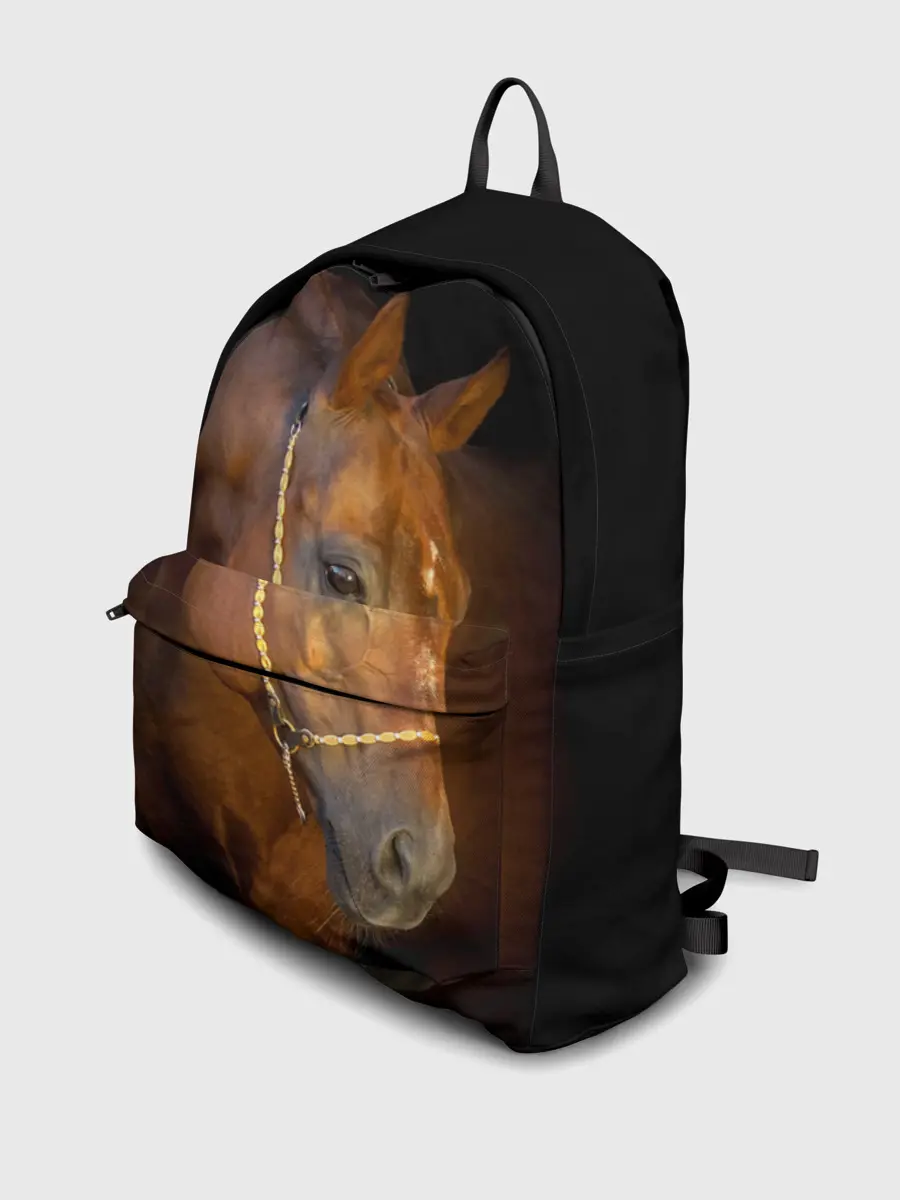 Рюкзак джинсовый / Гнедая лошадь