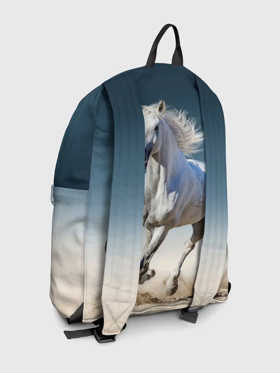 Рюкзак джинсовый / Серый в яблоках конь