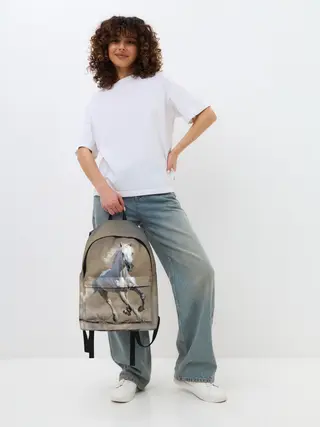 Рюкзак джинсовый / Белый конь