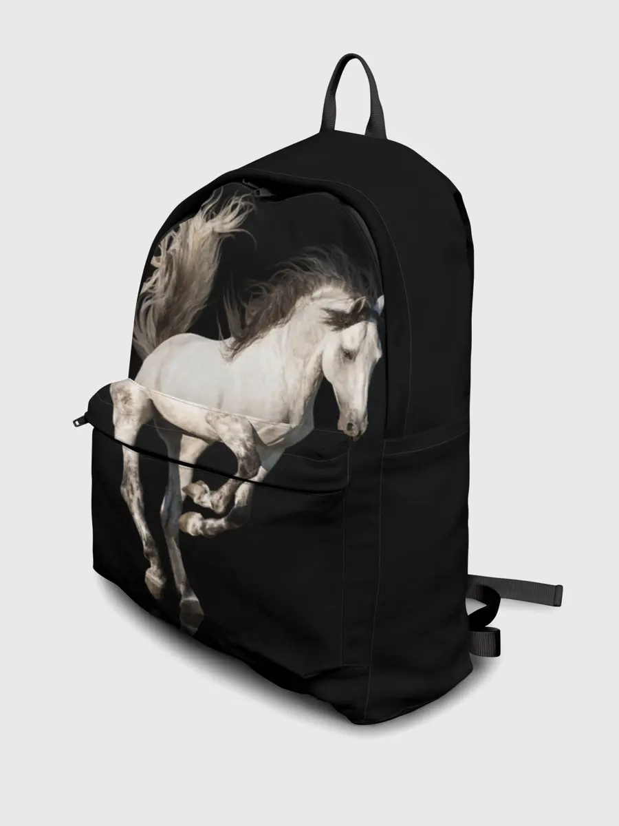 Рюкзак джинсовый / Серный в яблоках конь