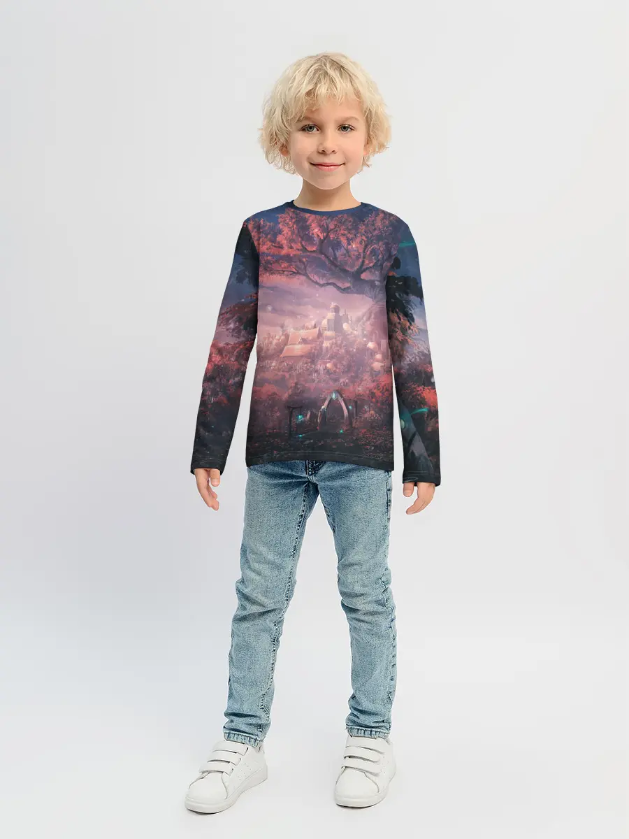 Детский лонгслив / Anime art tree