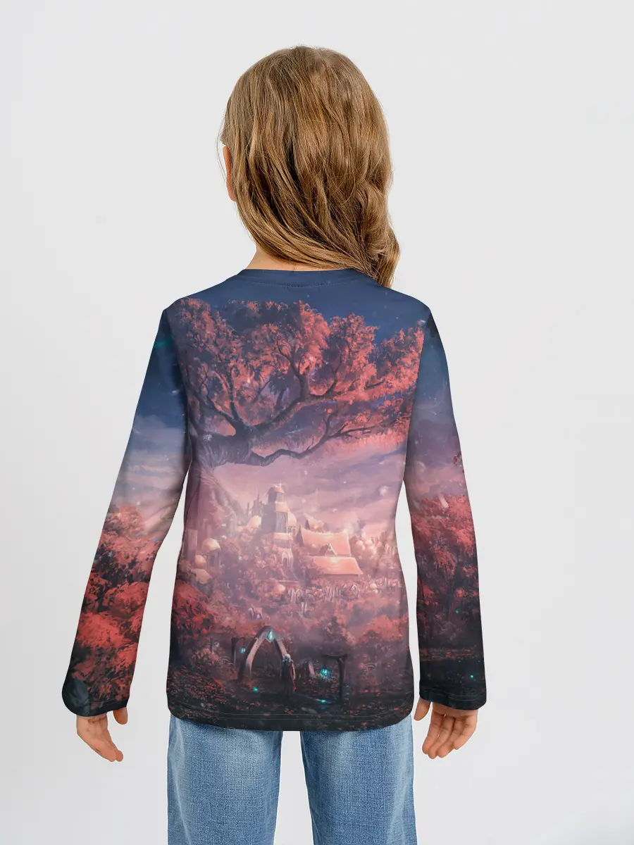 Детский лонгслив / Anime art tree