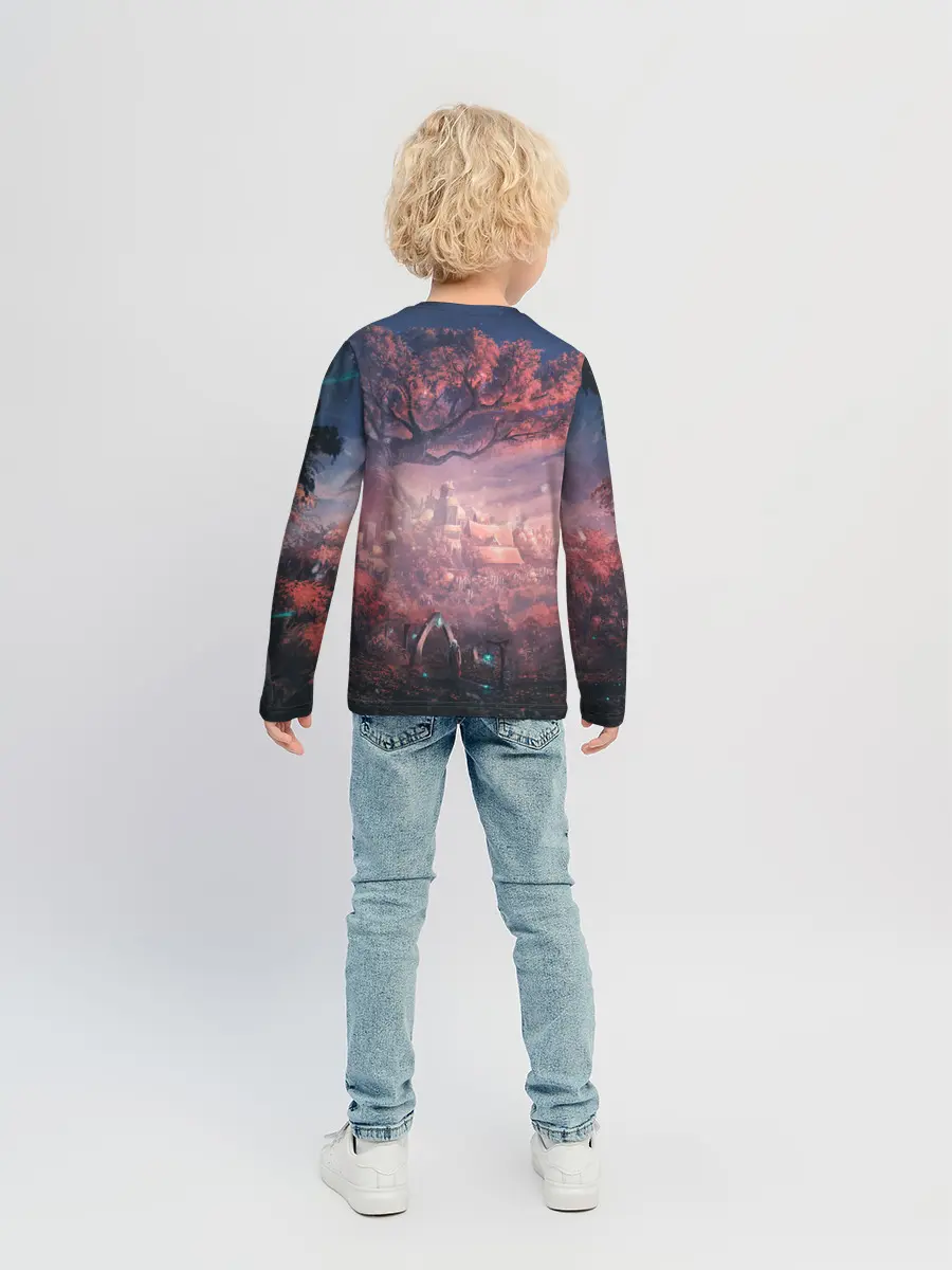 Детский лонгслив / Anime art tree