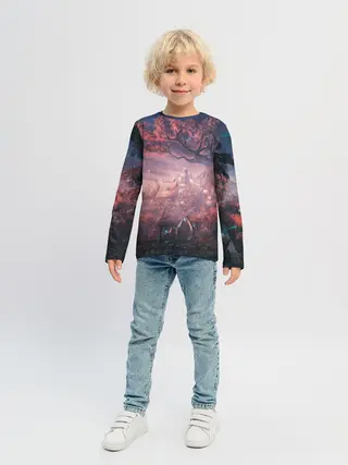 Детский лонгслив / Anime art tree