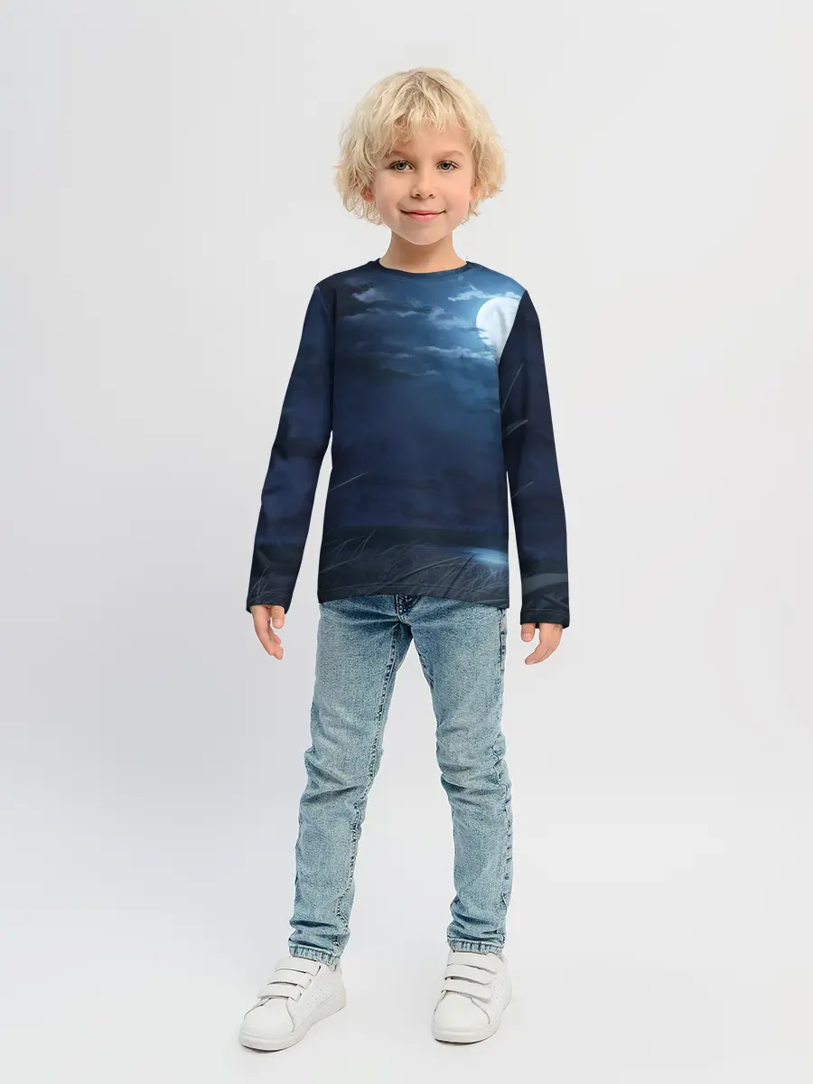 Детский лонгслив / Ночное поле