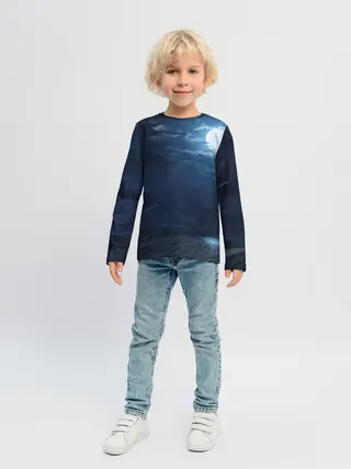 Детский лонгслив / Ночное поле