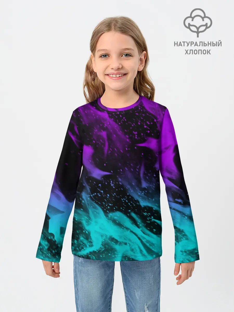 Детский лонгслив / НЕОНОВЫЙ ОГОНЬ